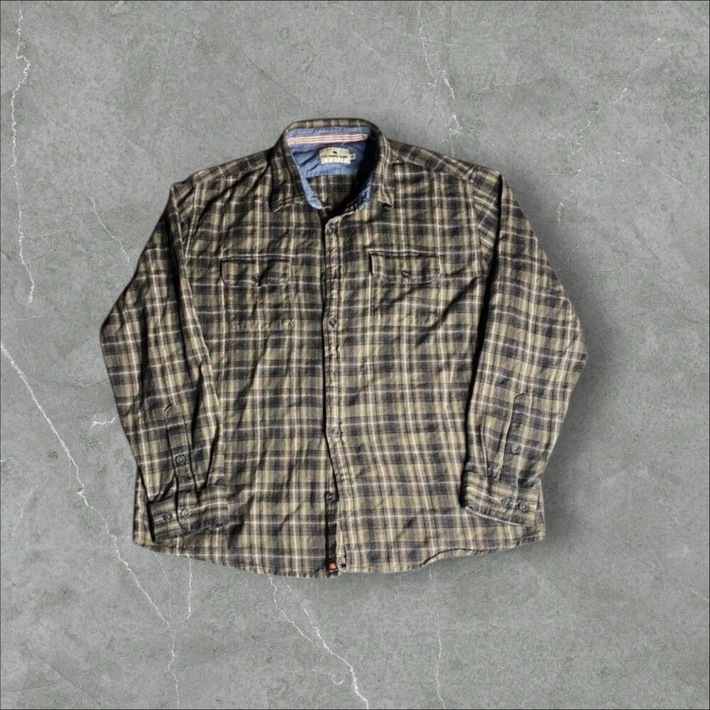 The Normal Brand Flannel Shirt Mens XXL Brown Plaid Button Up Fall Earthtone
